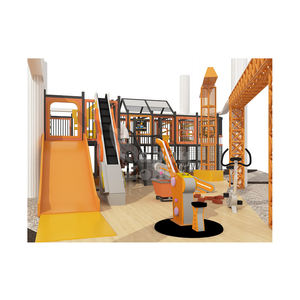 Équipement de terrain de jeux intérieur sur le thème de l'architecture Happy <span class=keywords><strong>Zone</strong></span>, respectueux de l'environnement, certifié ASTM, avec élévateur électrique pour parcs d'attractions et écoles - Product Image 1
