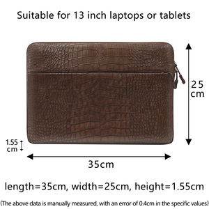 13/14/15/<span class=keywords><strong>16</strong></span> pulgadas Business Brown Crocodile PU Leather Laptop Sleeve Document Bag Maletín <span class=keywords><strong>para</strong></span> <span class=keywords><strong>Macbook</strong></span> Air <span class=keywords><strong>Pro</strong></span> Computer - Product Image 5