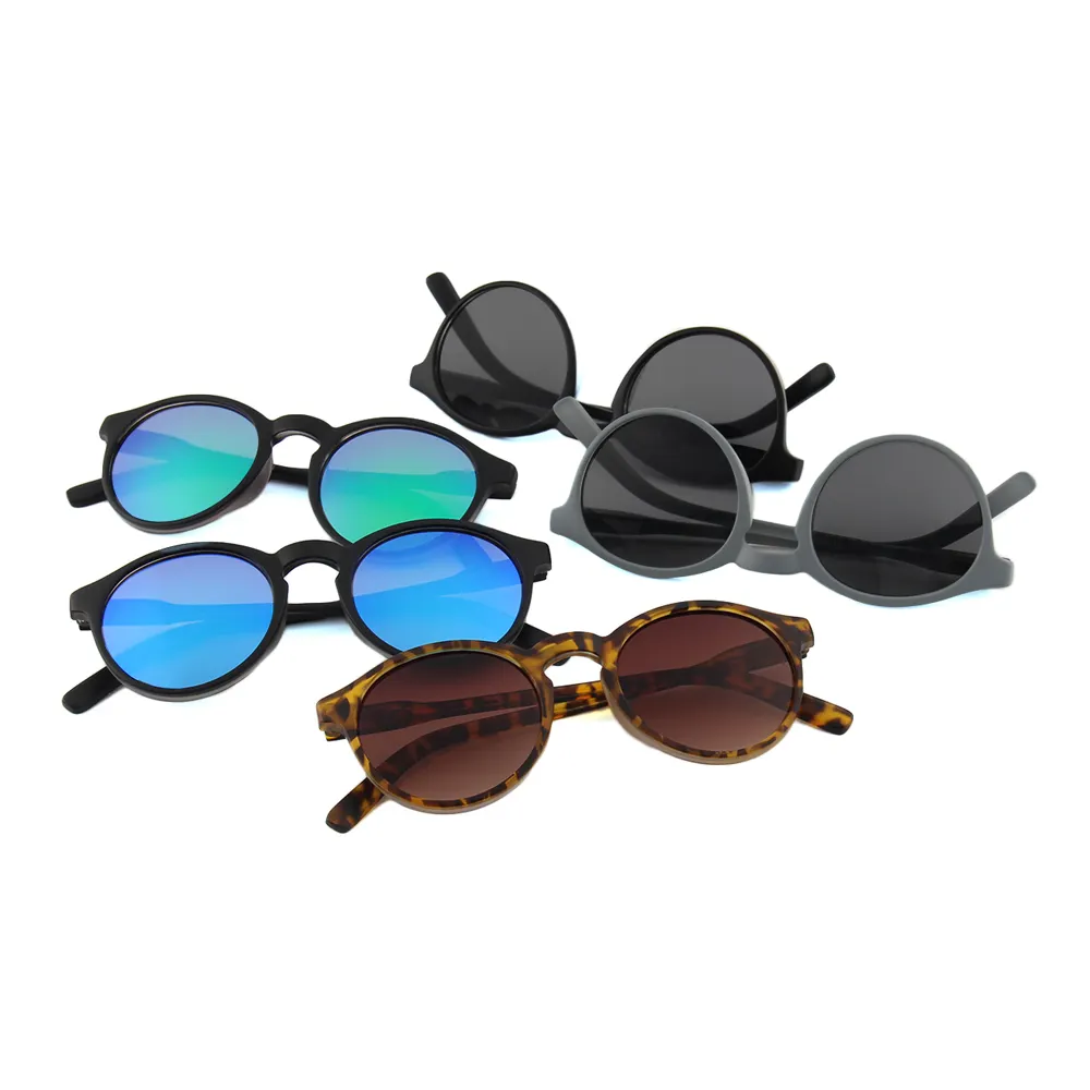 Retro Classic Round Polarized Sunglasses Men Sun Glasses Women Black Lens Eyewear Driving