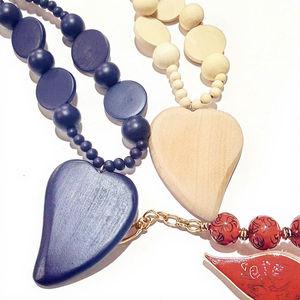 Collar de madera hecho a mano de moda personalizado, regalos novedosos, joyería, accesorios de moda, collar de cuentas de madera con cuentas pintadas - Product Image 4