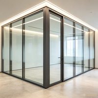 Cloisons de bureau, solutions de cloisonnement en verre avec cadre en aluminium, panneaux de verre de sécurité, indice de réduction acoustique élevé, suites exécutives