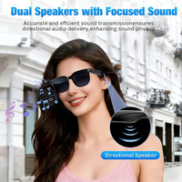 Lunettes de traduction intelligentes SENBONO M89 AI avec verres dégradés, enregistrement vidéo HD, appels sans fil et caméra intégrée