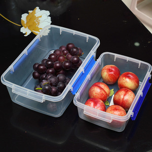 Food Storage <b>Box</b> Square Transparent Plastic Clip-On Lid For Fridge <b>Freezer</b> Use - Product Image 1