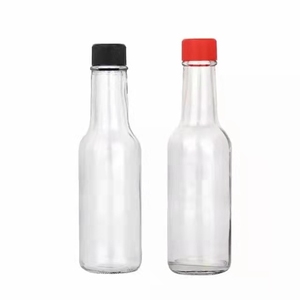 Bouteille en verre transparente bon marché pour sauce <span class=keywords><strong>Tabasco</strong></span>, 5 oz (150 ml), sauce piquante, bouteille en verre Woozy avec bouchon à vis anti-fuite et insert compte-gouttes - Product Image 1