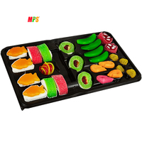 Boîte de sushi bento en gros avec certificat BRC, bonbons gélifiés de grande taille, saveurs fruitées assorties, délicieux sushi gélifié japonais