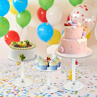 Support à gâteau en acrylique I372, étagère simple, support de présentation pour gâteau de mariage ou d'anniversaire, décoration de centre de table