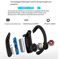 Écouteurs TWS T17 à succès avec puce JL, Bluetooth 5.3, ANC, crochets d'oreille, affichage numérique, longue autonomie pour le sport
