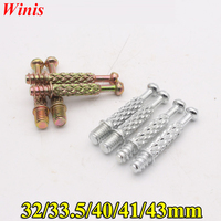 M6 * 40mm connecteur de joint de meuble vis boulon moleté 32/41/43mm attaches de meubles 3 en 1 boulon de verrouillage à came connecter les raccords