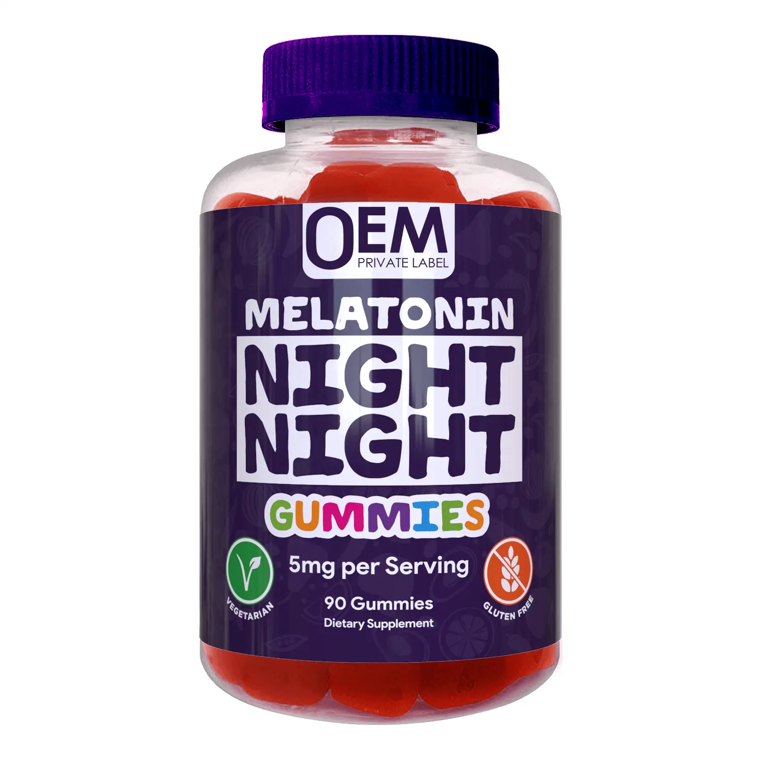 Melatonin Gummies Schlaf gummis Nahrungs ergänzungs mittel Melatonin Vitamin Tiefschlaf gut Private Label Verbessern Sie das Gedächtnis für Erwachsene