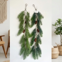 Décoration d'intérieur/extérieur pour Thanksgiving et Pâques, verdure artificielle, longues feuilles de pin, plantes suspendues, vigne, fausse plante suspendue à aiguilles de pin
