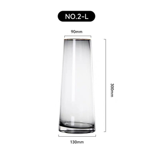 Flangia L <span class=keywords><strong>vetro</strong></span> grigio fumo <span class=keywords><strong>vaso</strong></span> da <span class=keywords><strong>disegno</strong></span> oro semplice per la casa salotto <span class=keywords><strong>vaso</strong></span> <span class=keywords><strong>di</strong></span> fiori all'ingrosso - Product Image 1