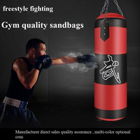 Sac de frappe en PU à suspendre, 100cm, 80cm, 60cm, rempli d'éponge, pour l'entraînement de boxe à domicile