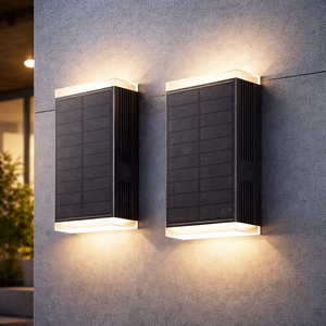 Applique murale solaire extérieure IP54 étanche en ABS, éclairage LED mural pour clôture de jardin, patio et allée - Product Image 1