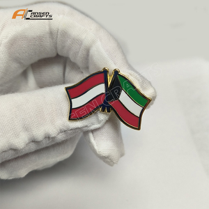 Tùy chỉnh kim loại từ Phù Hiệu Đôi Cờ men chân để hiển thị tình bạn của hai quốc gia - Product Image 5