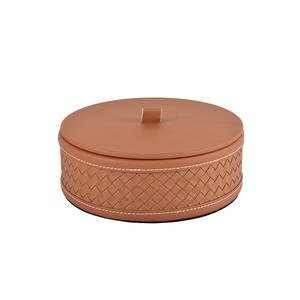 Caja Redonda de Escritorio Pequeña, Bandeja Decorativa PARA EL Hogar, Organizador de Maquillaje, Joyería, Cosméticos, Relojes, Llaves, Teléfonos Móviles - Product Image 4