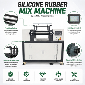 Molino Plastificador de 16 Pulgadas con Rodamientos Delanteros, Mezcla Continua para Procesamiento Industrial de TPR, <span class=keywords><strong>EVA</strong></span> y Silicona - Product Image 2