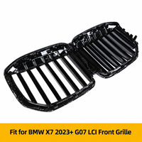 Pour BMW X7 G07 LCI 2023-2025 Grille de calandre simple à lamelles noires brillantes pour l'admission d'air avant – Amélioration à montage direct
