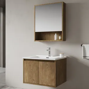 YIDA Waterproof Mdf Wall Mount Simple Design Plywood Cabinets Supplier Modern Hotel With Sink Basin Lighting Bathroom Vanity