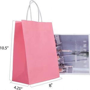 Bolsas de Regalo de Papel Kraft con Asa para Boutiques, Tiendas Minoristas, Bolsas de Compras, Bolsas de Regalo para Navidad, Cumpleaños, Bodas, Bolsas de Papel para el Hogar - Product Image 4