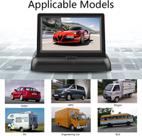 Moniteur de voiture pliable de 4,3 pouces, caméra de recul avec vision nocturne IR/LED, écran LCD/TFT, combinaison TV/DVD, AV