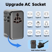 Tous les ports Charge rapide PD GaN 100W Global Universal Wall Socket International Travel Plug Adapter Charger 2AC Output with Cable