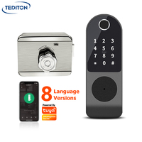 Serrure de porte étanche à jante numérique Tuya IP65 TTlock empreinte digitale mot de passe carte Rfid serrure de porte intelligente extérieure sans clé