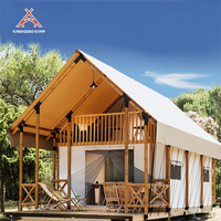 Tente de luxe Kawagebo Kamp (KK) 15,4' x 21,6' en bois pour resort, glamping, safari, hôtel, villa avec salle de bain