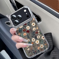 Coque de protection antichoc pour iPhone 17 16 Pro Max avec protection d'appareil photo, motif floral en TPU