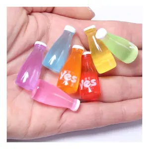 Kawaii Mini Drinks Resin Cabochon Bead Caps Simulated Bottle Charms for Earrings Key Chain Craft Making Component