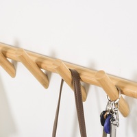 Porte-serviettes mural en bambou minimaliste et écologique à 3 crochets pour l'organisation de la cuisine et de la salle de bain et la décoration de l'entrée