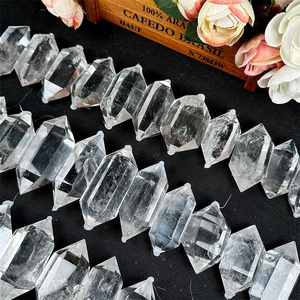 Высокое качество прозрачный кварц DT натуральный камень точка 3-5 см двойные точки для подарка - Product Image 3