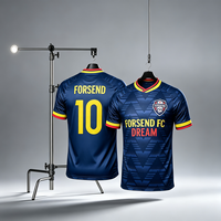 26/27 Nouveau maillot de football de club haut de gamme personnalisé, unisexe, avec logo et numéro personnalisés, 100% polyester, impression par transfert thermique