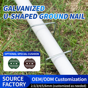 Piquets de jardin en acier en U à tête plate, à tige lisse, pour aménagement paysager, barrière, <span class=keywords><strong>couvre</strong></span>-<span class=keywords><strong>sol</strong></span>, tuyau d'irrigation, clous galvanisés - Product Image 5