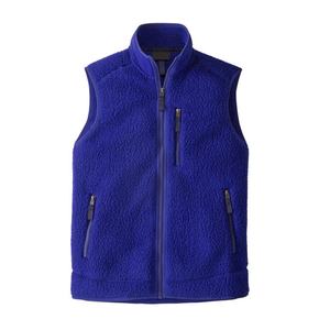 Chaleco de hombre retro de forro polar con cremallera completa, cuello desmontable, cálido y fácil de llevar, de doble cara, de piel de oveja sólida - Product Image 3