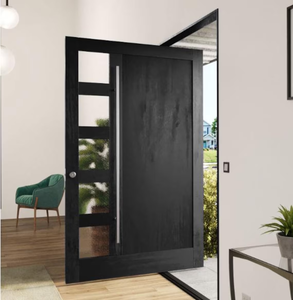 Porta d'Ingresso Moderna in Alluminio con Telaio Sottile e Vetro Temperato per Case Contemporanee - Product Image 3