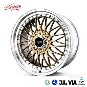 ล้อฟอร์จอลูมิเนียม 2 ชิ้น 17 ก้านไขว้ สวยงาม หรูหรา สำหรับ SUPER-RS สีบรอนซ์ สีเทากันเมทัล สีทอง - Product Image 1