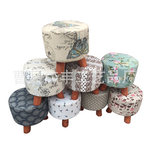 Tabouret à chaussures en bois massif 30x30x30 cm, empilable, style scandinave moderne, pouf pour adulte - Product Image 2
