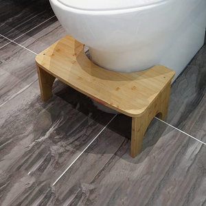 Tabouret de toilette en bambou antidérapant, marchepied robuste pour toilettes à <span class=keywords><strong>la</strong></span> turque, grande capacité de charge pour adultes - Product Image 1