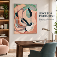 Tableau mural sur toile, décoration intérieure, peinture à l'huile abstraite, peinte à la main, pêche lavande, salon moderne