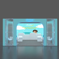 Stand d'exposition modulaire en plexiglas transparent 20x20, facile à assembler, vitrine de vente au détail, stand de salon professionnel