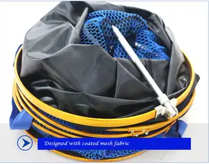 Small Black Wild Fishing Net With Steel Fork Fish Protection Bag