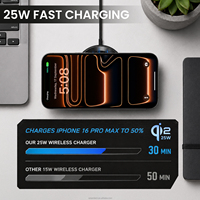 Chargeur sans fil magnétique certifié Qi2 25W tendance 2026, chargeur rapide, aimant puissant N52, chargeur portable fin pour iPhone