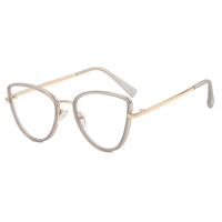 Lunettes de soleil vintage pour femmes, monture en métal, œil de chat, verres plats, nouvelles arrivées 2023, lunettes tendance pour femmes, anti-lumière bleue