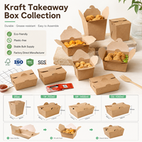 Boîte à emporter Kraft avec revêtement anti-graisse pour la vente en gros aux restaurants – Prise en charge des commandes en gros