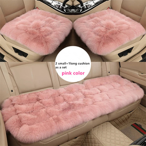 Cuscino per Sedile Auto in Pelliccia di <span class=keywords><strong>Volpe</strong></span>, Set di 2 Piccoli e 1 Grande, <span class=keywords><strong>Rosso</strong></span>, Morbido e Confortevole per Interni Auto, Produzione di Fabbrica - Product Image 1