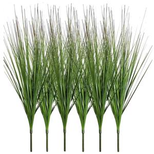 K7 semak rumput gandum plastik Semak hijau palsu tanaman luar ruangan palsu untuk rumah kantor rumput bawang buatan hijau - Product Image 4