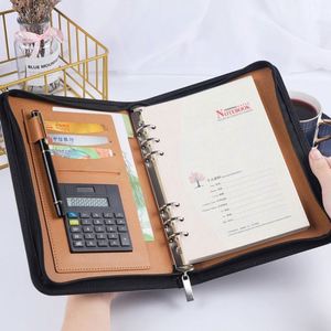 定制标志便携式投资组合皮革文件夹A5笔记本A4高品质皮革商务投资组合文件夹免费样品 - Product Image 2