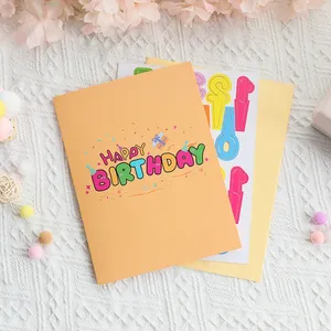 Cartes <span class=keywords><strong>d</strong></span>'<span class=keywords><strong>anniversaire</strong></span> 3D Pop up Cartes de vœux créatives colorées faites à la main avec cartes numérotées insérables pour les messages de souhaits <span class=keywords><strong>d</strong></span>'<span class=keywords><strong>anniversaire</strong></span> - Product Image 3