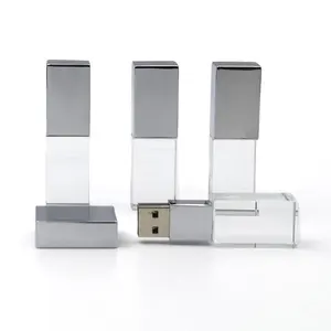 OEM High Speed Rose Gold Silver Glass USB 3.0 64GB 16G 32G Cristallo Cristal Crystal USB Flash Dives stick with box