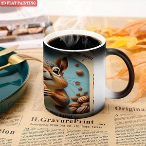 Frosted Black 11oz <b>Ceramic</b> <b>Mug</b> Heat Color Changing Magic Cup For Latte Art Lovers - Product Image 5
